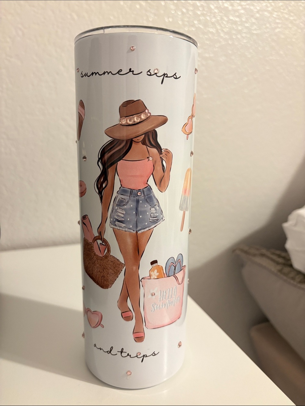 Summer Sips Pink Beach Tumbler
